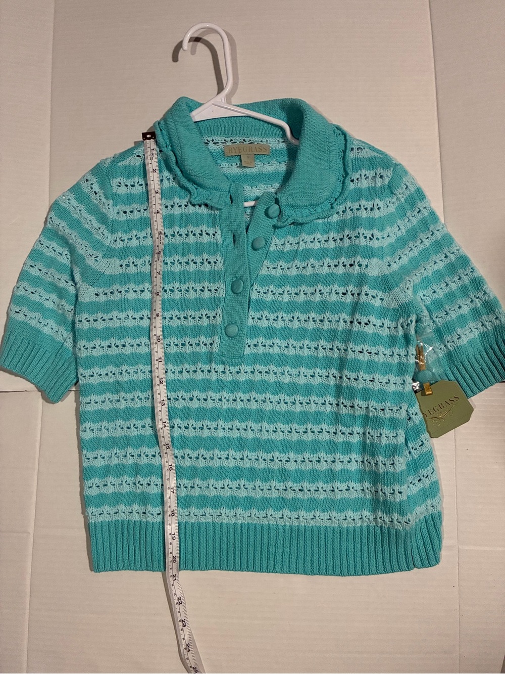 Regatta Knit Polo Tank Top in Aqua